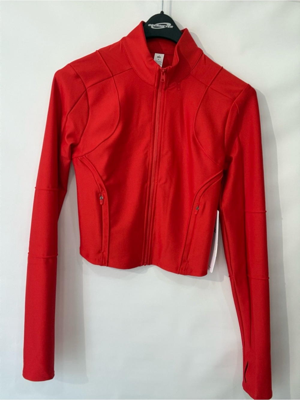 ALO Yoga Red Zip-Up Cropped Jacket